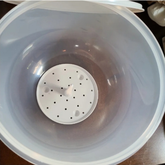 Tupperware Super Crisp It Lettuce Keeper Container Bowl White Seal Crispy Fresh! - Picture 7 of 12